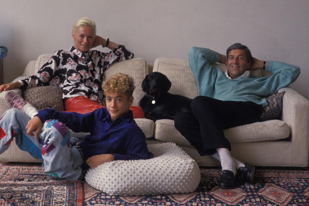 Nino Cerruti en zijn gezin in 1988 in Rome