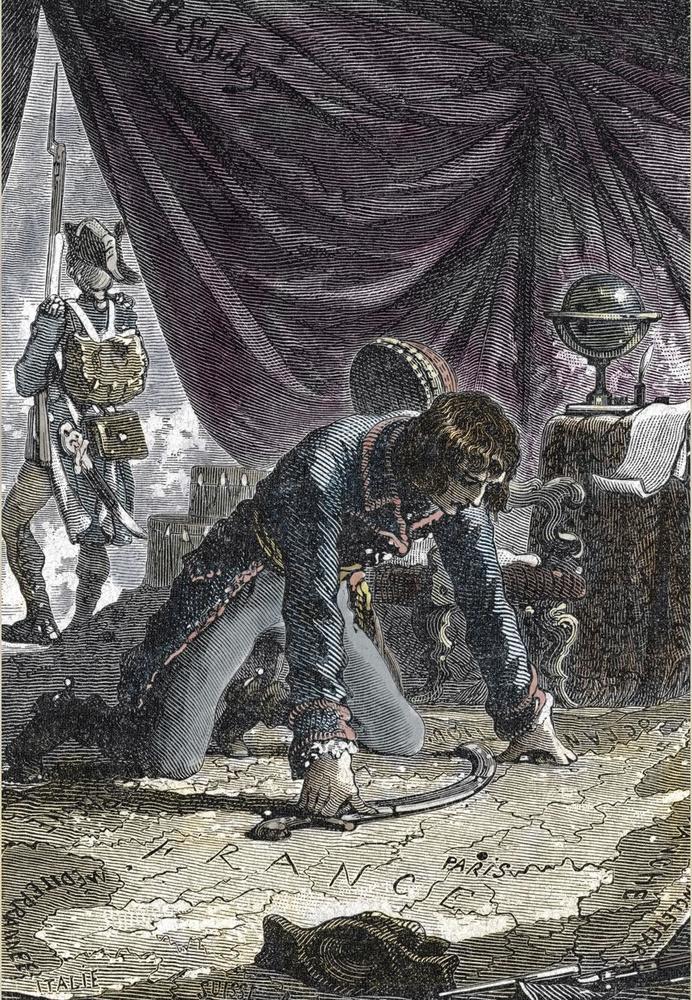 Napoléon Bonaparte étudiant une carte lors du siège de Toulon.