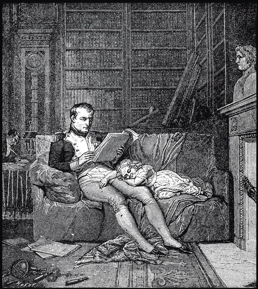 Napoléon avec son fils (gravure, 1891). L'empereur n'était pas qu'un chef d'Etat. Il s'est efforcé d'être un bon père. Tant que possible.
