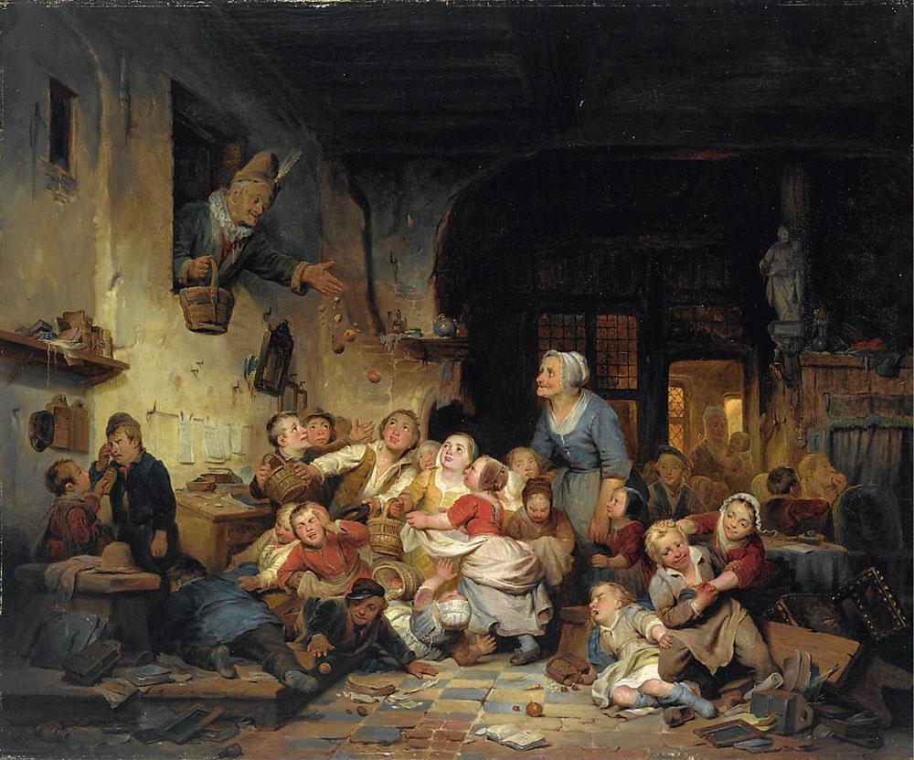 L'école du village, Ferdinand de Braekeleer. Le préfet Pontécoulant a qualifié les écoles primaires flamandes de 