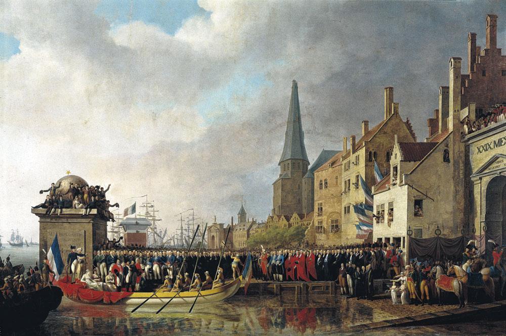 L'entrée de Bonaparte et de Joséphine à Anvers le 18 juillet 1803, Mathieu Ignace Van Brée, 1807. L'arrivée à Anvers en tant que Premier consul était un enjeu tellement important pour Napoléon que rien n'a été laissé au hasard.
