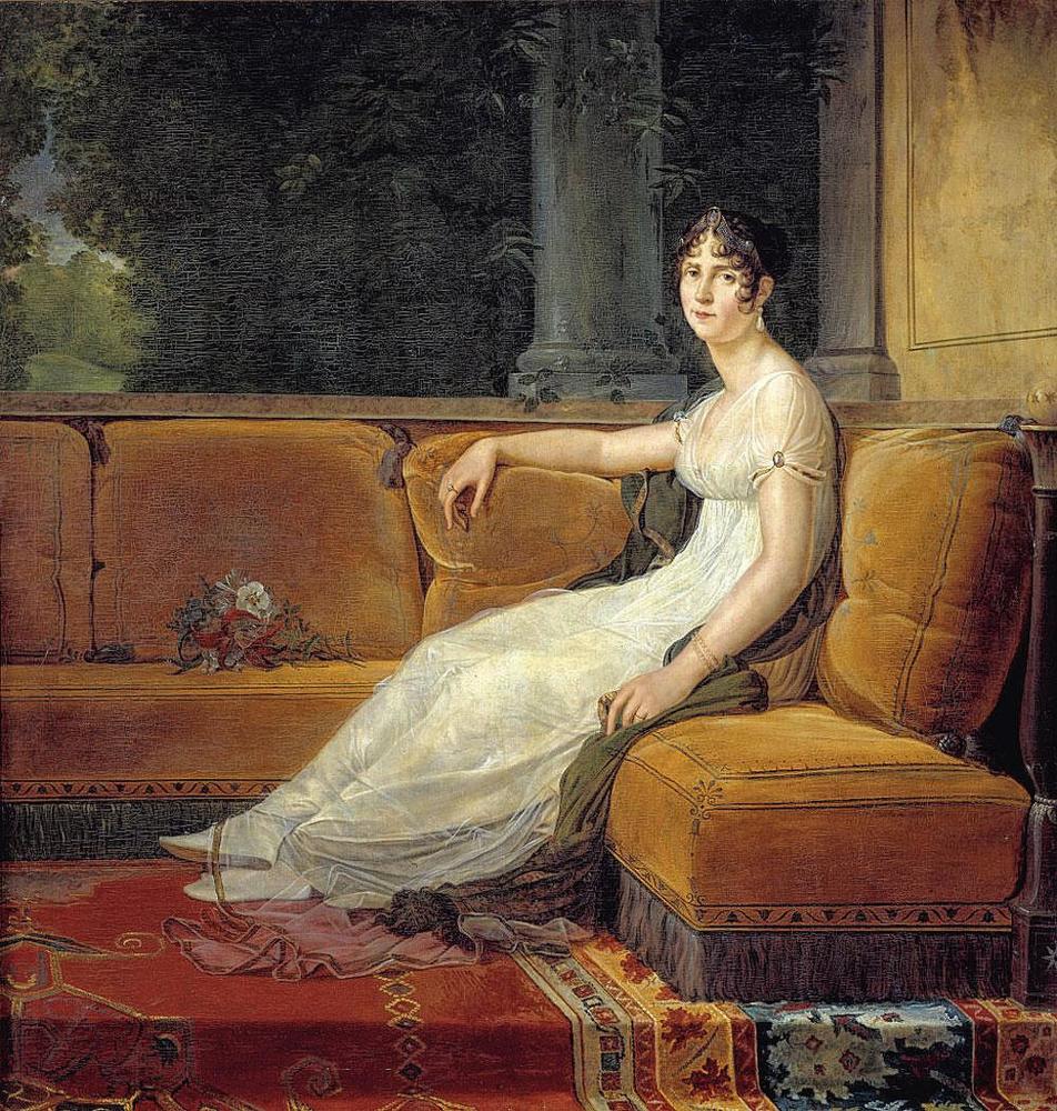 Joséphine à Malmaison, François Gérard, 1801. L'impératrice avait accompagné Napoléon lors du voyage de quarante-six jours en Belgique. En rentrant chez elle, elle s'est effondrée en larmes, de fatigue.
