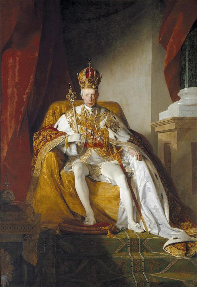 François Ier, Friedrich Amerling, 1832. L'empereur d'Autriche avait préparé sa fille (à g.) à un mariage royal dès son enfance.