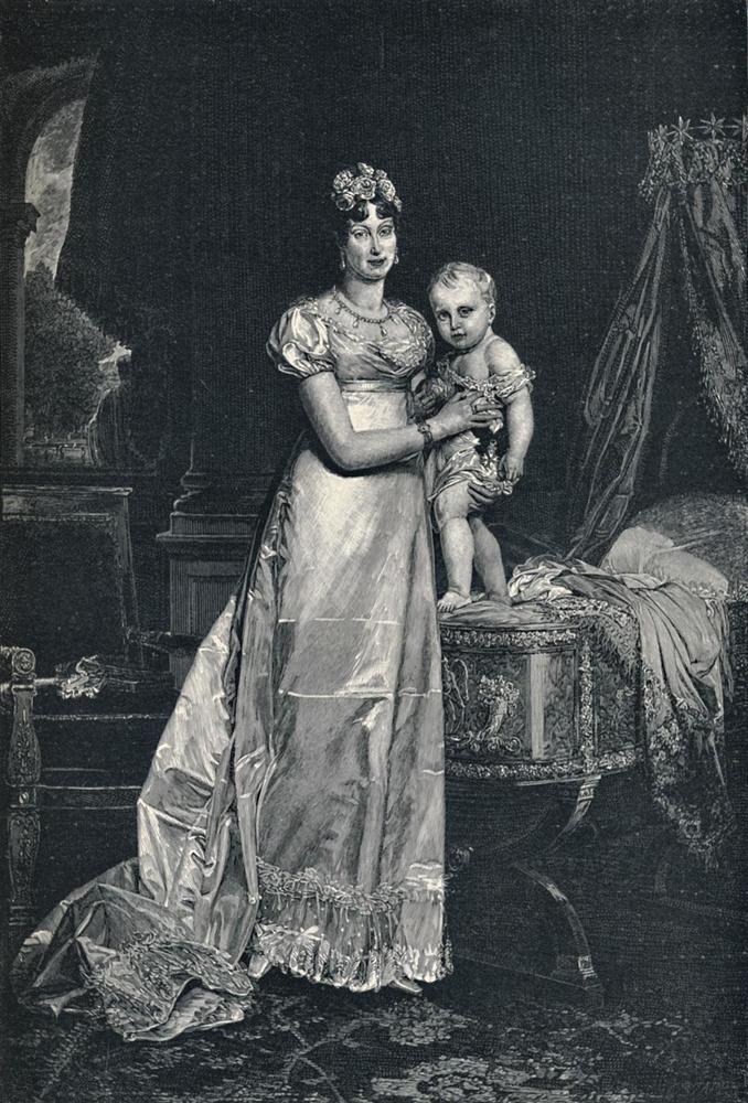 Marie-Louise, la deuxième épouse de Napoléon, avec leur fils Napoléon François Charles Joseph Bonaparte