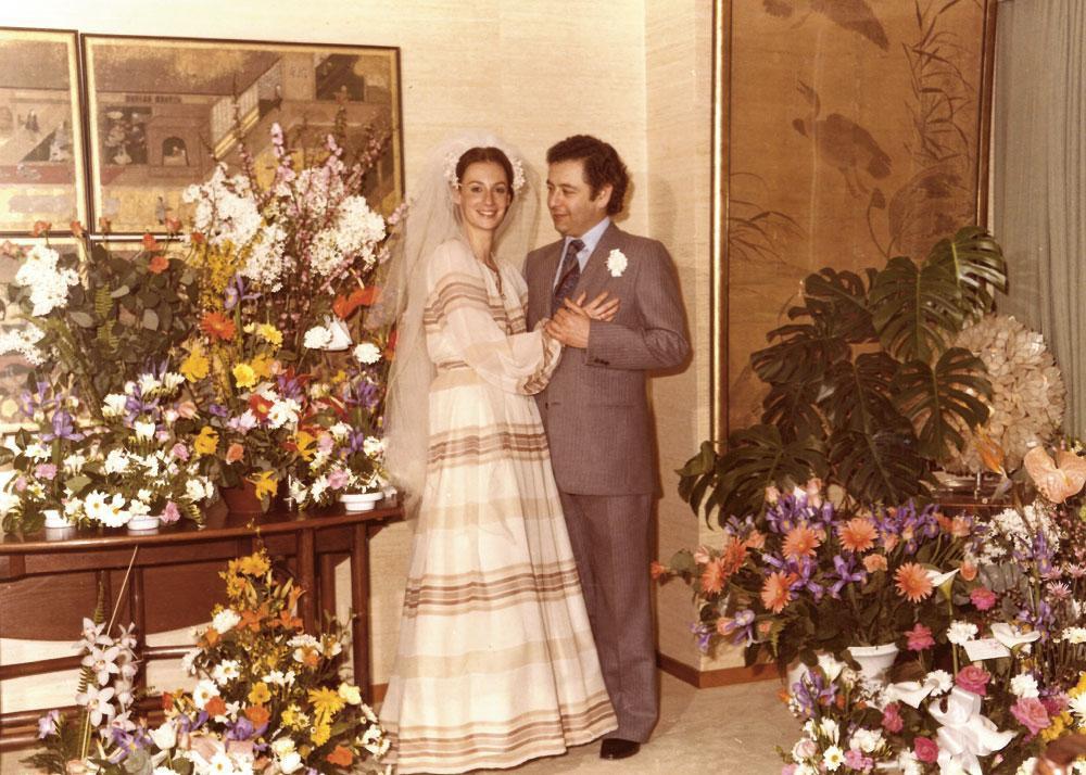 Décembre 1974, le mariage avec Jacques Hollander.