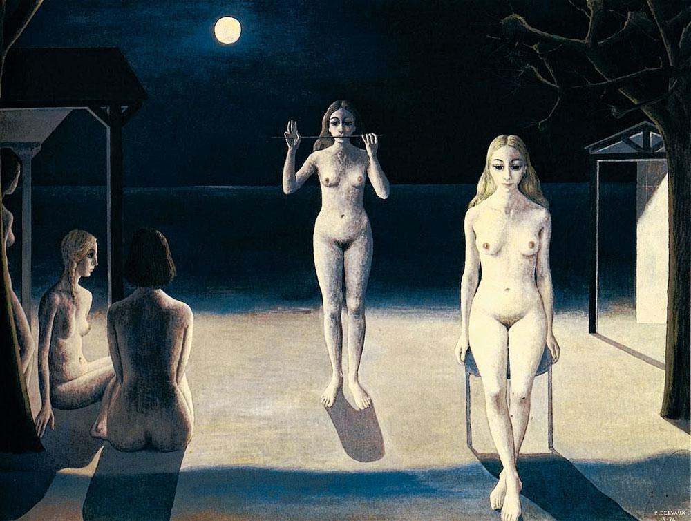 Nuit sur la mer, Paul Delvaux, 1976.