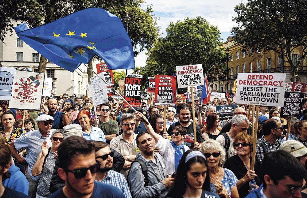 Les anti-Brexit manifestent, le 31 août dernier, contre la décision de Boris Johnson de prolonger la suspension du Parlement.