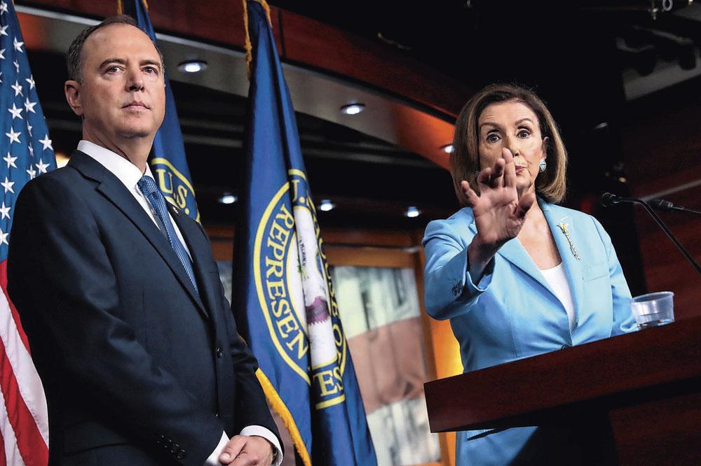 Les démocrates Adam Schiff et Nancy Pelosi sont les cibles principales de la rage du président américain.