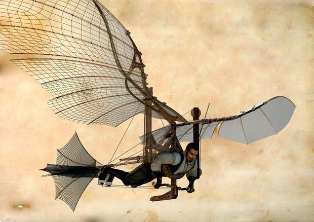 Machine volante, animation pour l'exposition de Bruges. 
