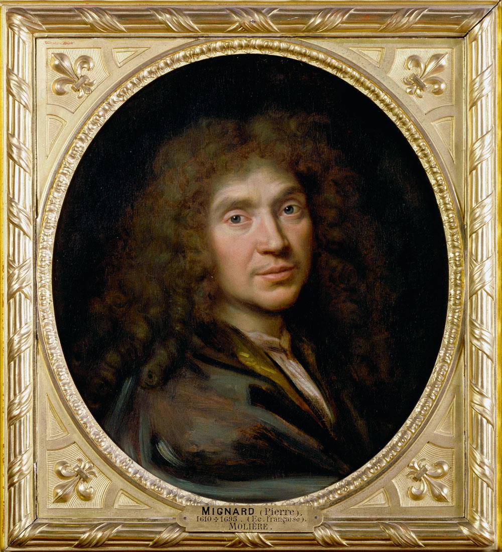 Portrait de Molière, Pierrre Mignard, vers 1658 (55 × 48,5 cm).