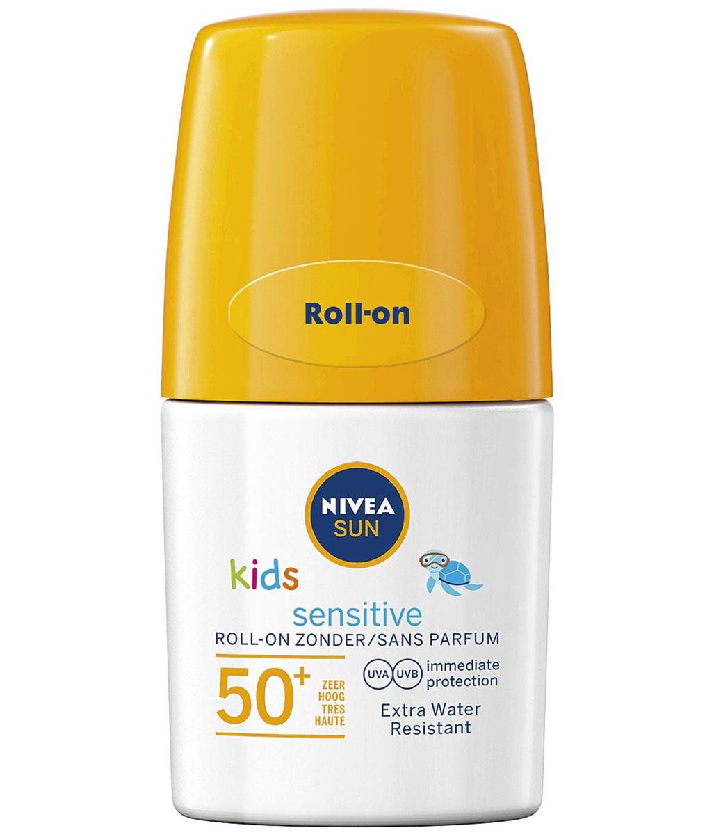 Sensitive Roll-On Kids Protect and Play SPF50+, Nivea Sun, 7,99 euros les 50 ml.