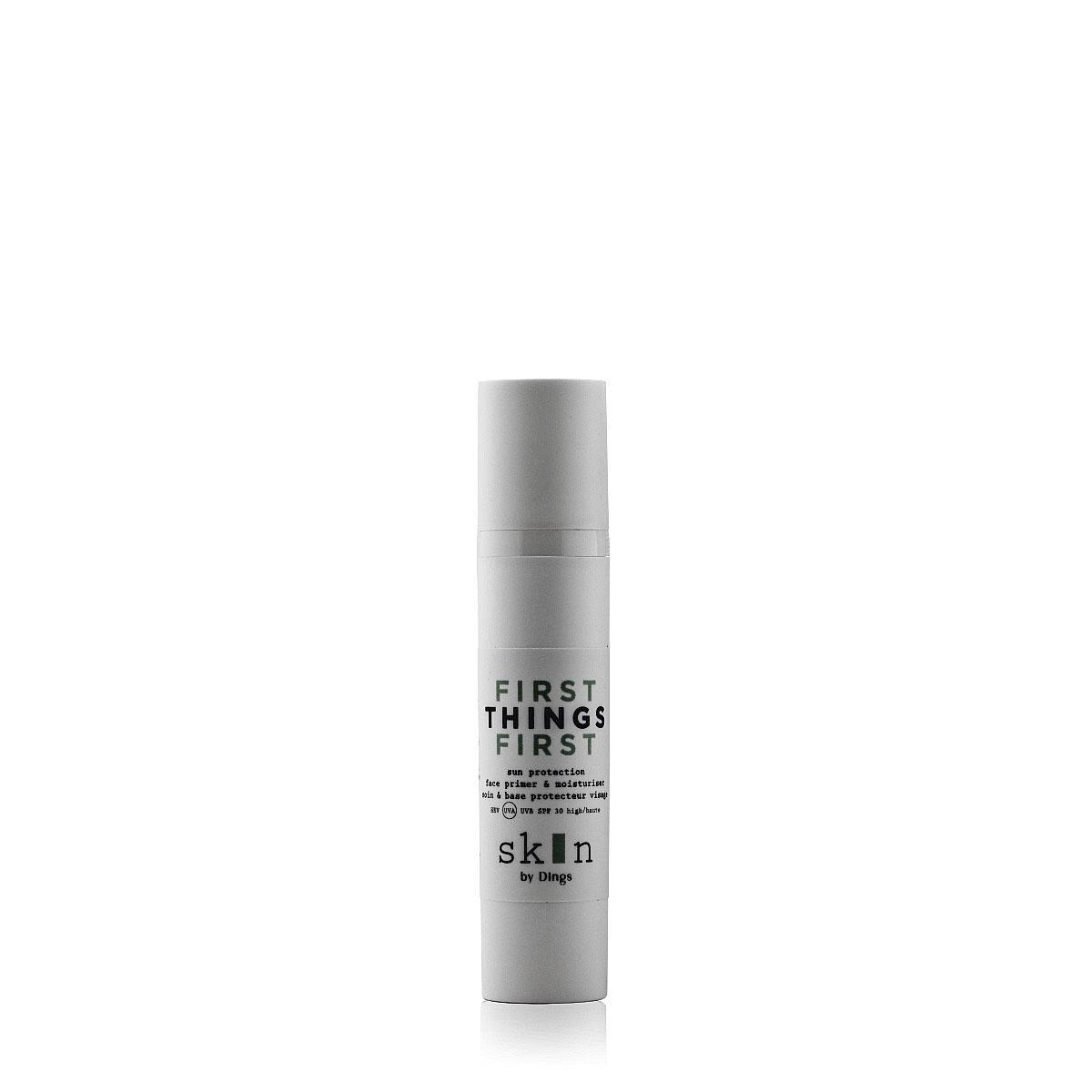 First Things First Face Primer & Moisturizer SPF30, Skin by Dings, 55 euros les 50 ml.