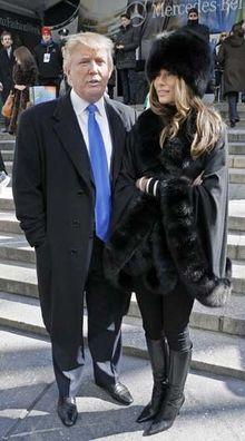 Donald et Melania Trump au sortir du défilé Michael Kors en 2007 