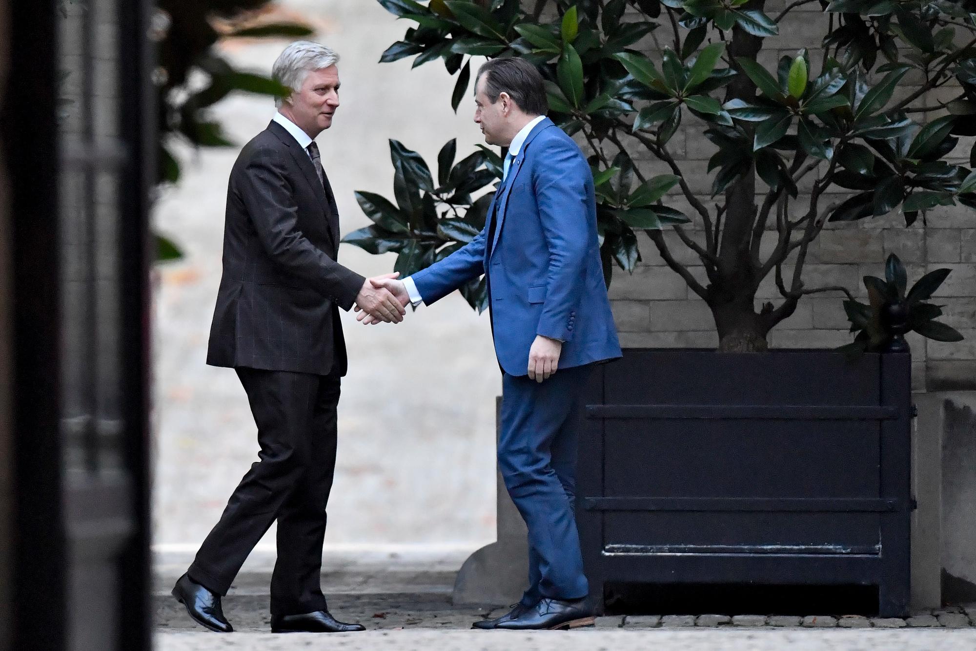 Le président de la NV-A Bart De Wever rencontre le roi Philippe le 10 décembre 2019. 