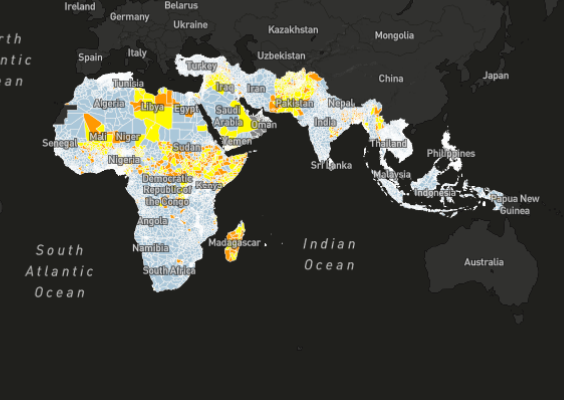 Une carte interactive prédit les potentiels conflits liés à l'eau.