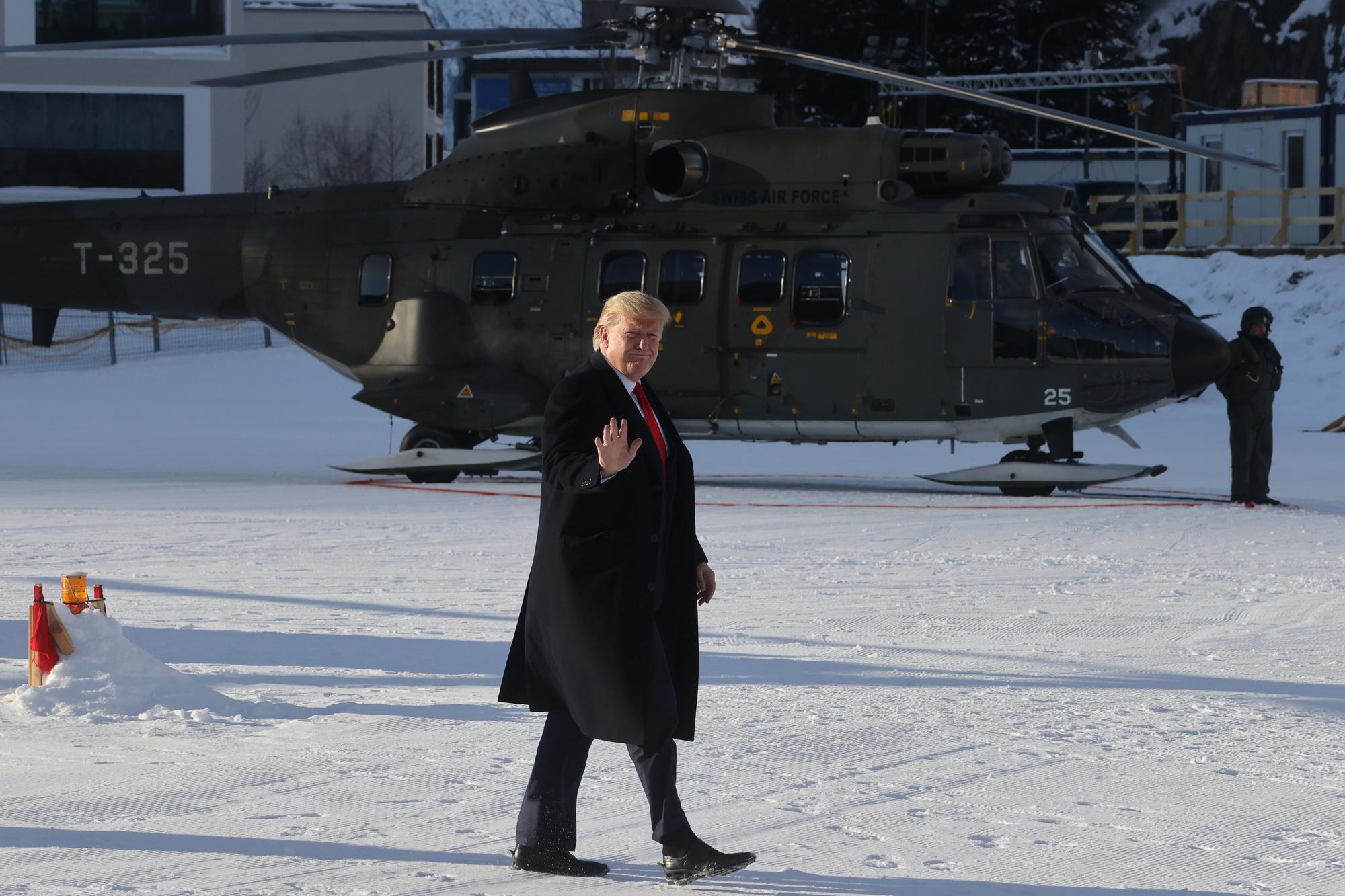 Donald Trump à son arrivée au Forum de Davos.