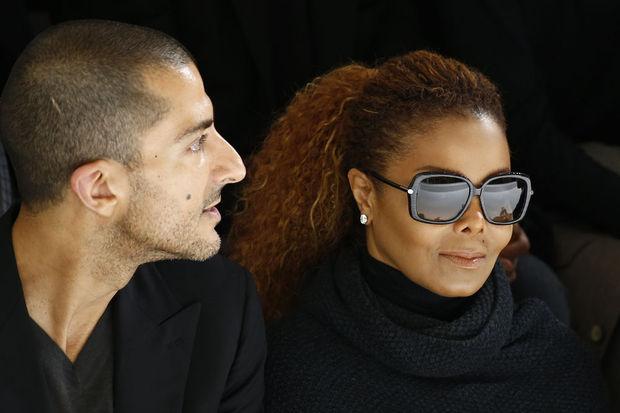 Le milliardaire qatari Wissam Al Mana et la chanteuse Janet Jackson, mari et femme au défilé Hermès, à Paris, en octobre 2015