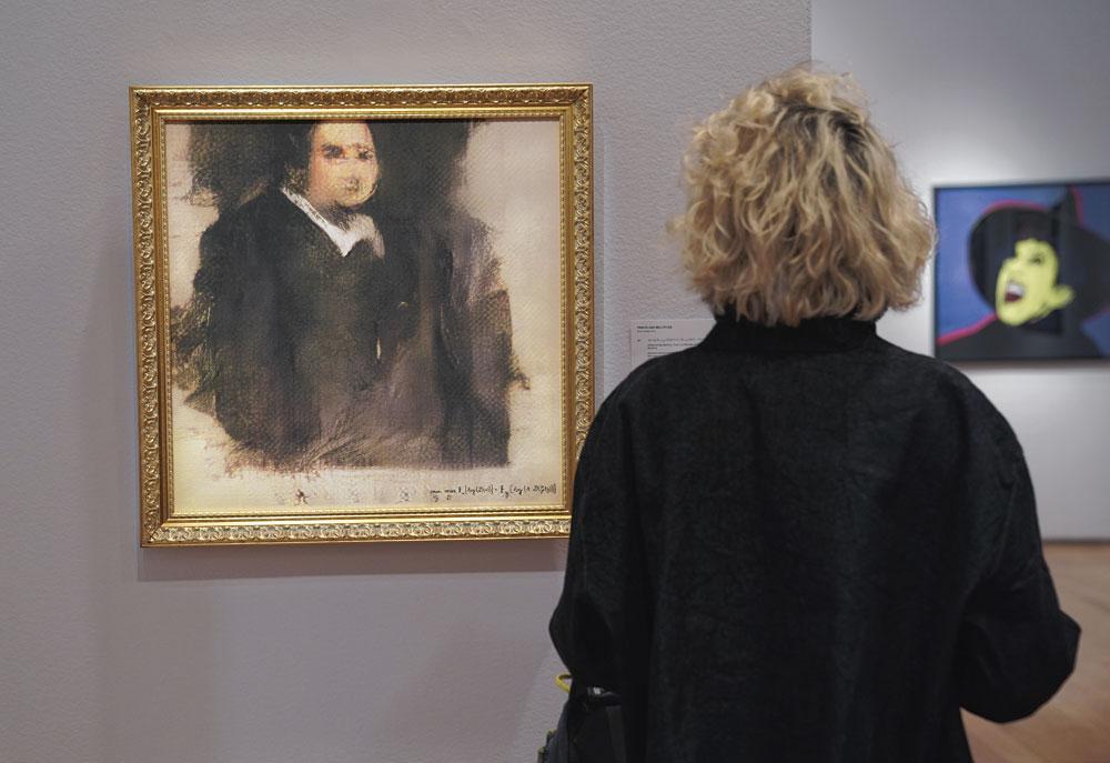 Exécuté au moyen d'algorithmes, le tableau Edmond de Belamy s'est vendu 432 500 dollars chez Christie's en 2018.