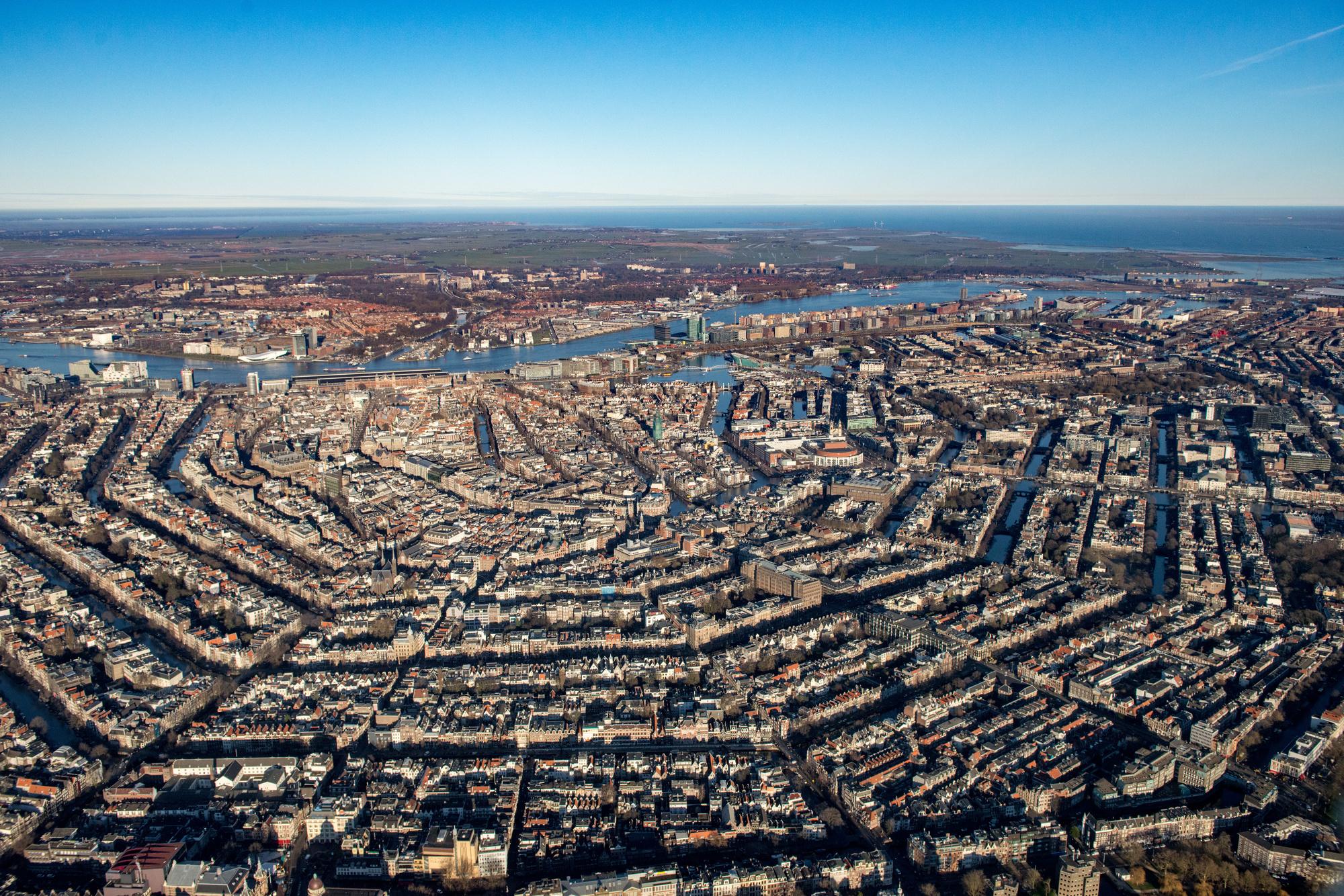 Vue aérienne d'Amsterdam.