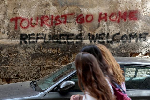 Message éloquaent dans les rues de Palma de Majorque
