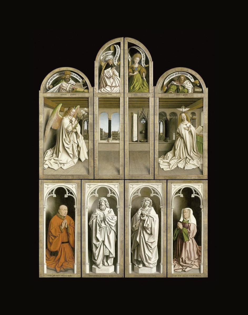 Volets extérieurs de L'Adoration de l'Agneau mystique, Jan et Hubert van Eyck, 1432.