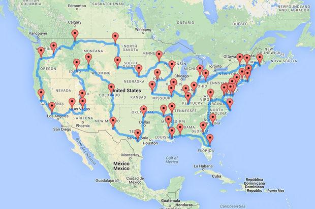 L'itinéraire Google parfait pour un roadtrip à travers les USA et l'Europe