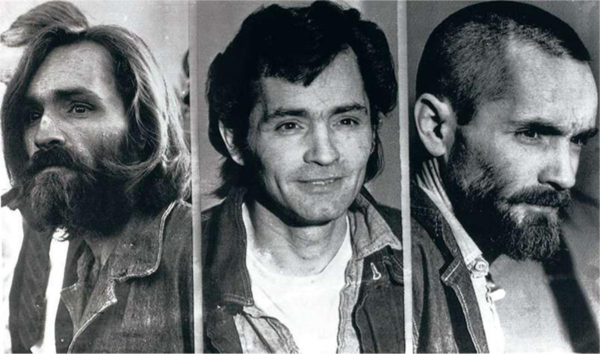 Les différents visages de Charles Manson qui a dirigé, à la fin des années 1960, une secte responsable de meurtres sauvages dans les quartiers huppés de Los Angeles, dont celui de l'actrice Sharon Tate, épouse du cinéaste Roman Polanski,