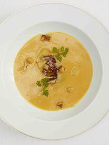 Soupe de courge muscade et foie gras poêlé