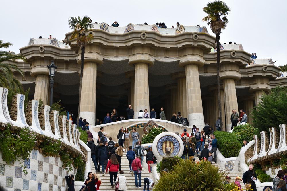 parc Guell à Barcelone, un des hauts lieux touristiques de la ville
