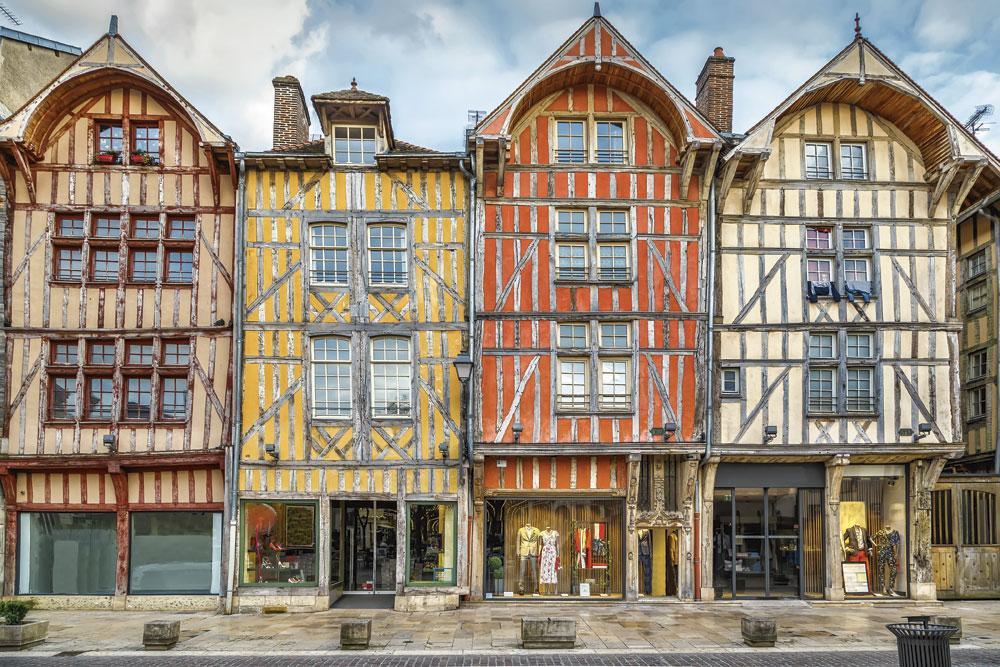 Les fameuses maisons à colombages de Troyes.