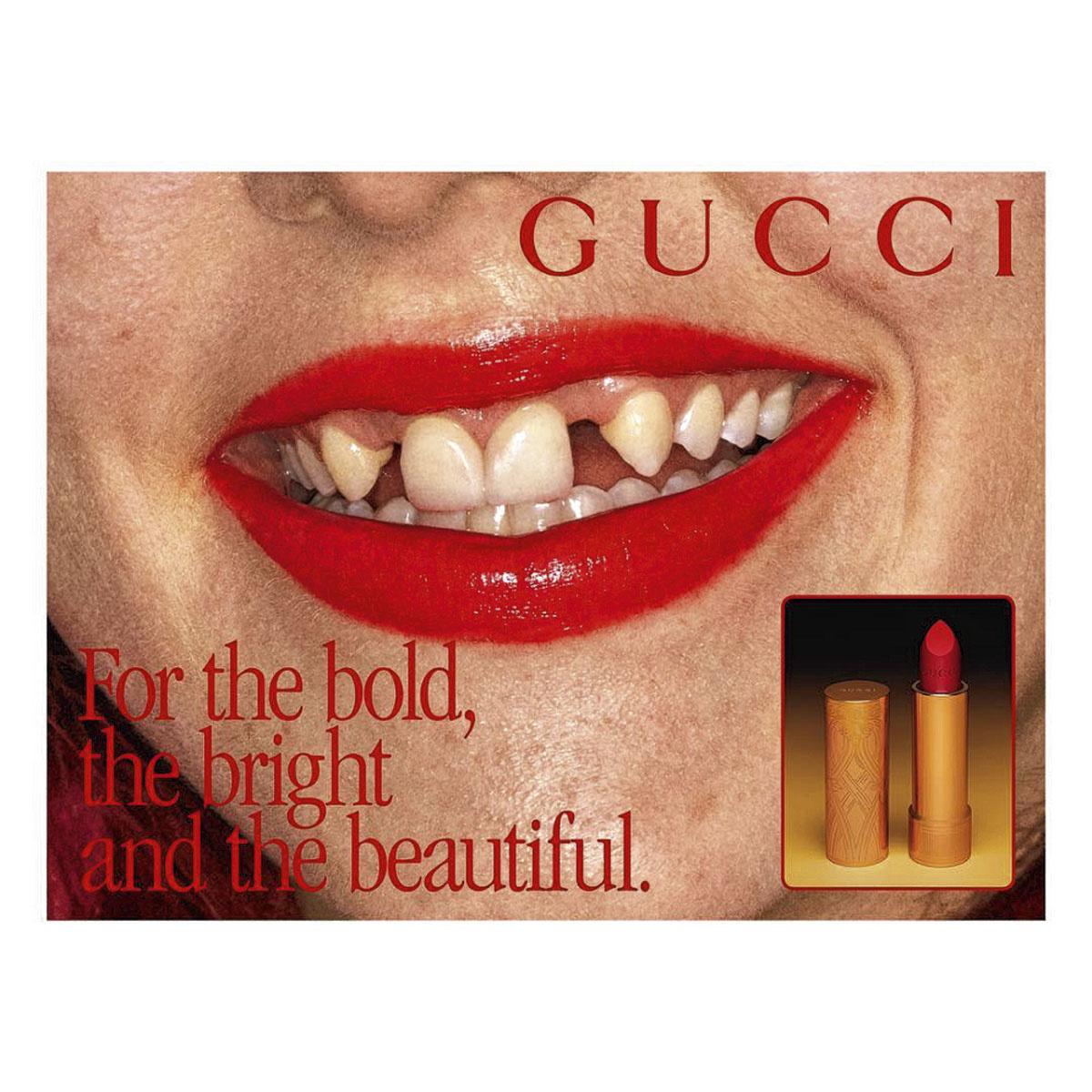 Pour le lancement de ses rouges à lèvres, Gucci ose montrer des visages imparfaits.