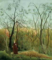 Henri Rousseau, La Promenade dans la forêt, vers 1886. Huile sur toile ; 70 x 60,5 cm. KunsthausZu?rich.