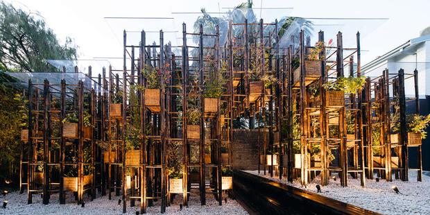 Réalisation de Vo Trong Nghia, architecte fervent militant d'une utilisation toujours plus étendue du bambou, qu'il surnomme 
