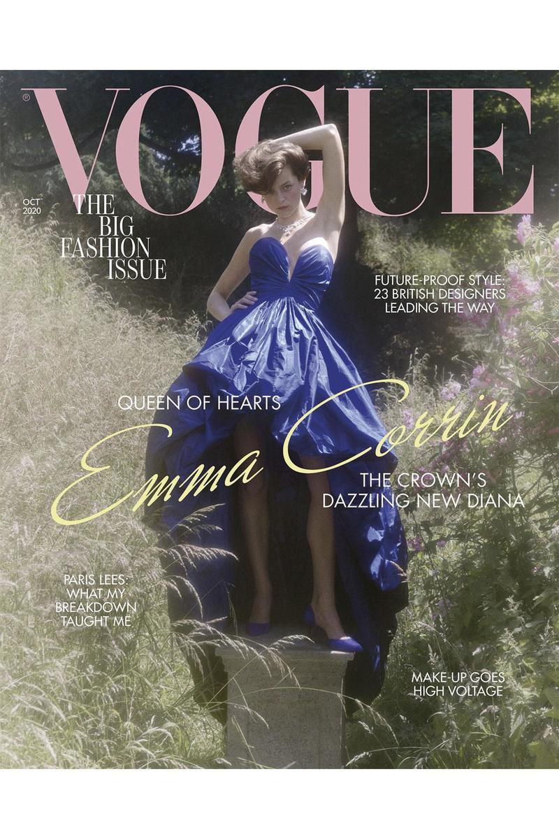 En cover de Vogue, Emma Corrin, dans le rôle de Diana.