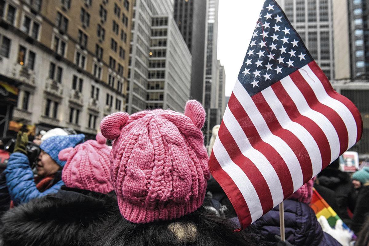 Une mer de pussyhats rose pour la Marche des Femmes, en 2017.