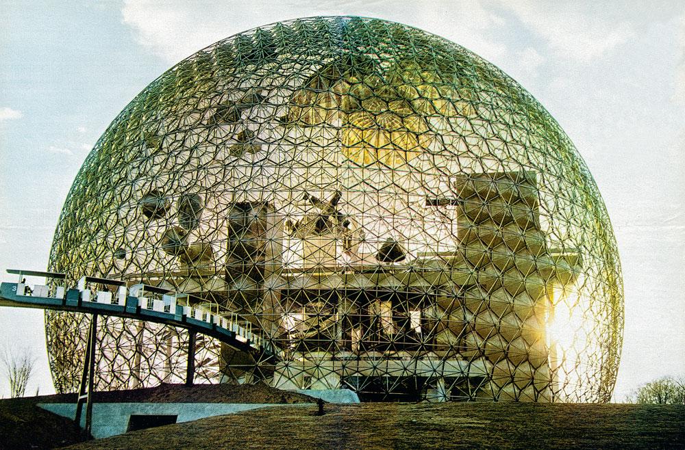 Le pavillon des Etats-Unis  pour l'Expo universelle  de Montréal, en 1967.