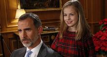 Le roi Felipe d'Espagne et sa fille aînée Leonor, le 25 janvier 2017