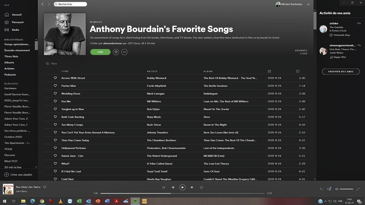 Anthony Bourdain's Favorite Songs
