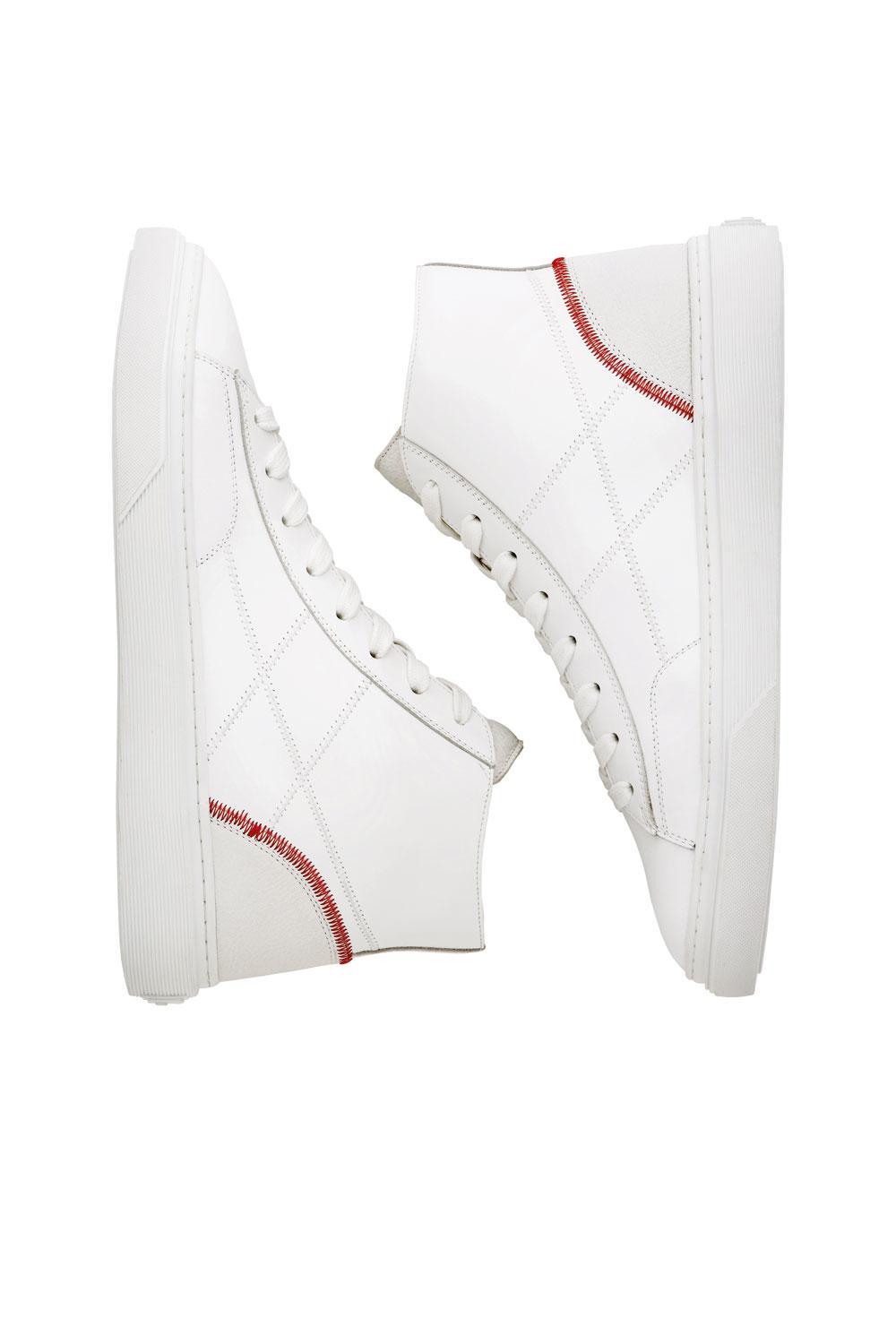 Sneakers Hi-Top H340 en cuir blanc, Hogan, 325 euros