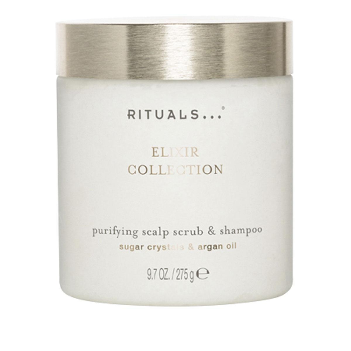 Purifying Scalp Scrub & Shampoo, Elixir Collection, Rituals, 18 euros les 275 g.
