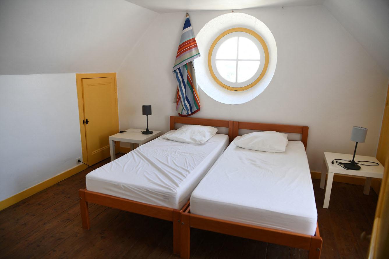 Chambre à coucher du phare de l'Île de Louet, à Carantec, en Bretagne