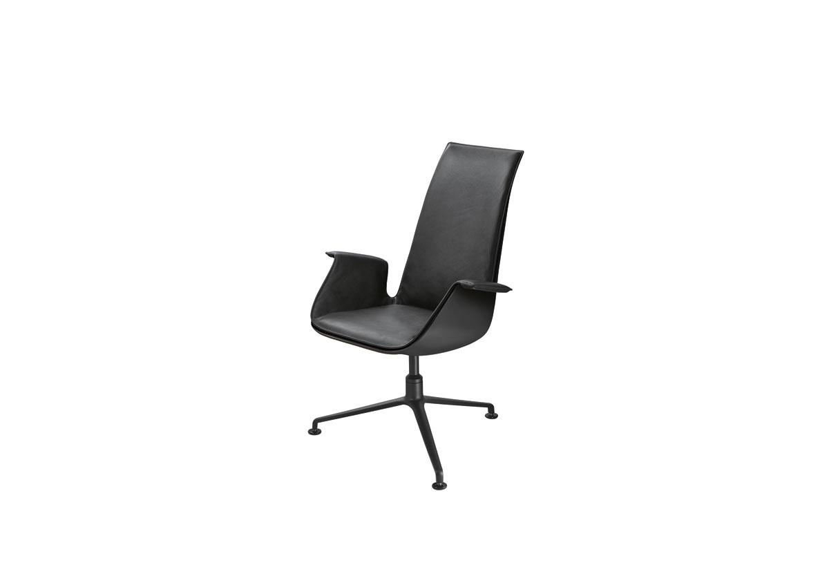 Chaise FK Chair Black Edition, réédition en cuir nappa et dossier noir mat, Walter Knoll, prix sur demande, walterknoll.de