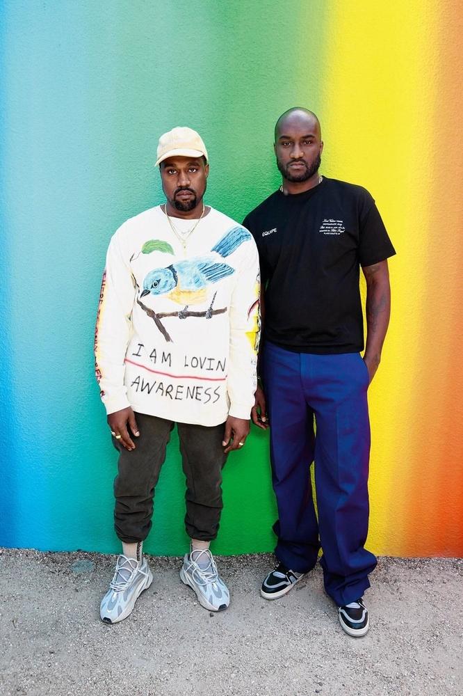  Virgil Abloh (à droite), ici en compagnie de l'un de ses mentors, Kanye West.