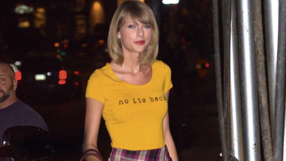 No its Becky. Het cruciale moment in de carrière van Swift: met dit T-shirt toonde ze dat ze mee was met de lachers op het internet.