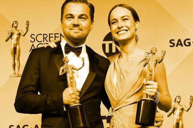Brie Larson naast Leonardo DiCaprio. Zij vielen al in de prijzen bij de Screen Actors Guild.