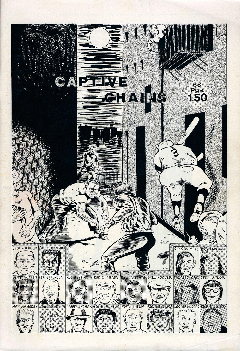 Captive Chains, 1978. De jonge Pettibon verspreidde zijn werk in gefotokopieerde zines.
