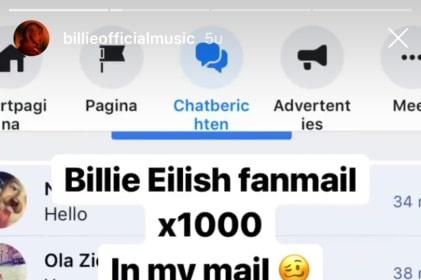 De fanmail aan het adres van Billie. Bentein of Eilish?