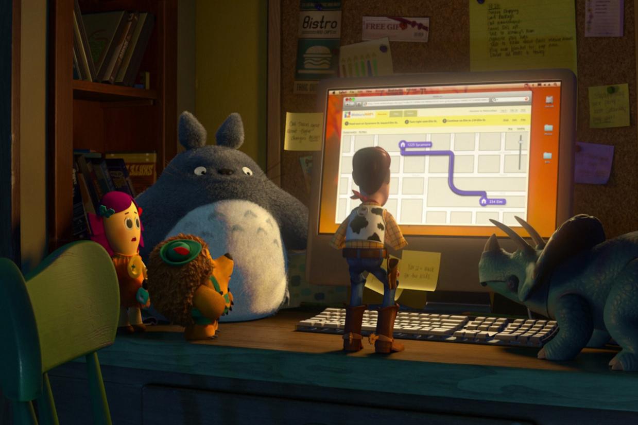 Totoro, de mascotte van Studio Ghibli, duikt onder meer op in Toy Story