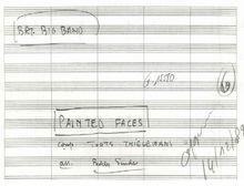 Een fragment uit de partituur van het arrangement door Freddy Sunder voor de BRT Big Band. 
