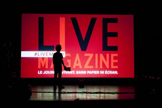 Répétition du Live Magazine au Théatre de l'Atelier, à Paris, en juillet dernier.